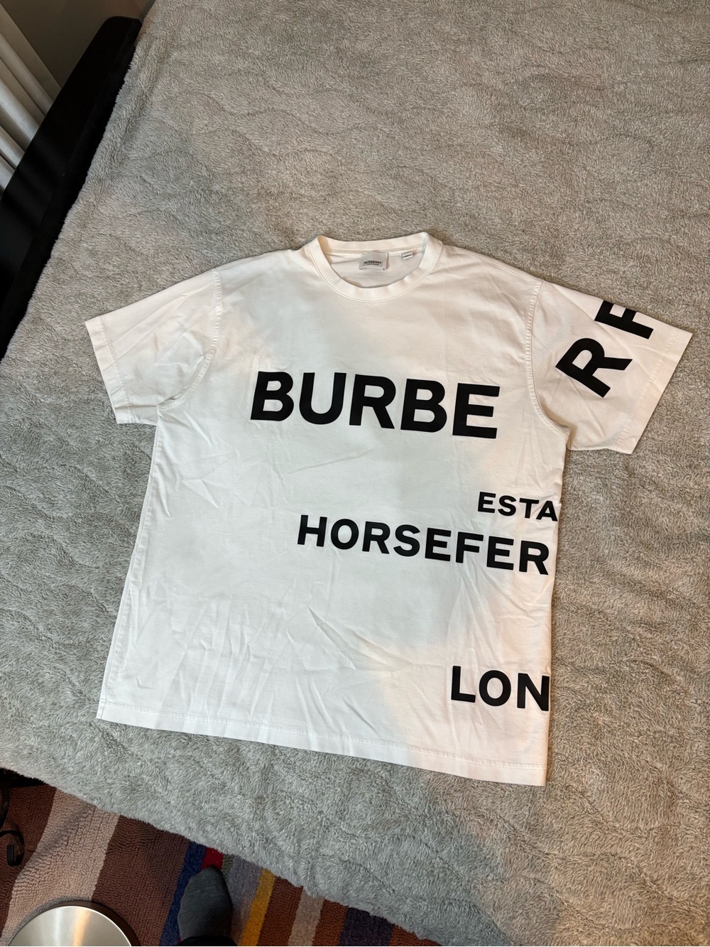 Burberry Puff Print ‘Horseferry’ Spellout Logo Tee Shirt